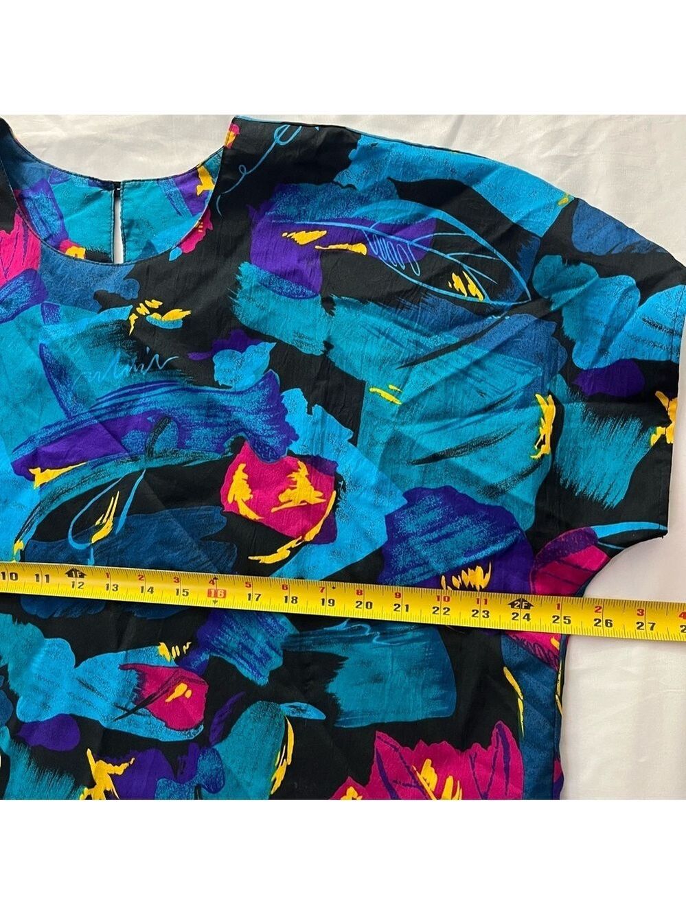 3/ $20 Vintage 80s Mr. Max Abstract Floral Blouse Plus Size 20 - Picture 6 of 7